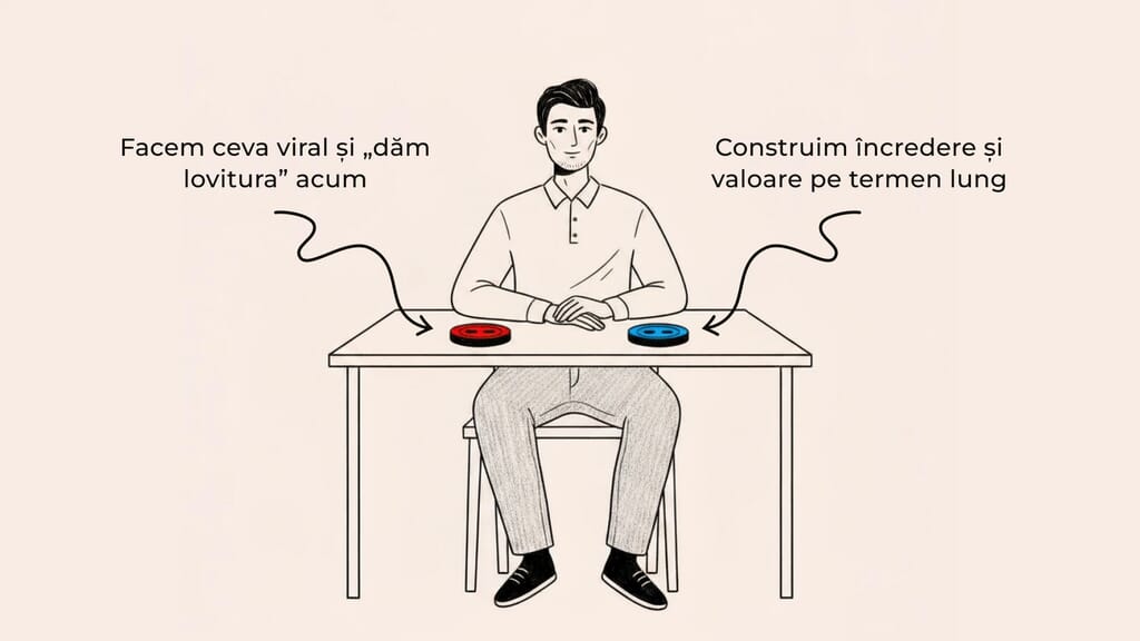 Facem ceva viral sau construim încredere pe termen lung?